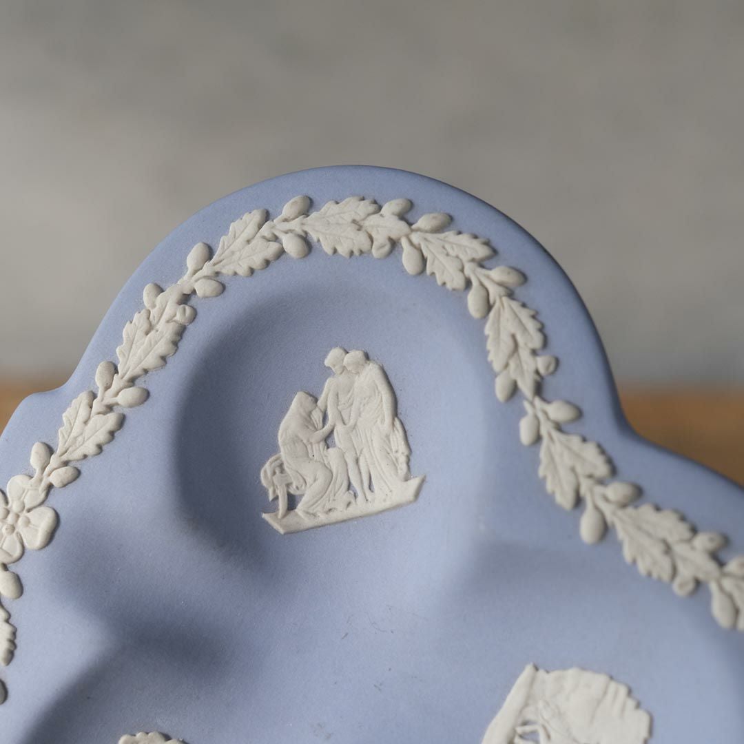 ヴィンテージ WEDGWOODジャスパー プレート ストーンウェア クローバー型 イギリス66