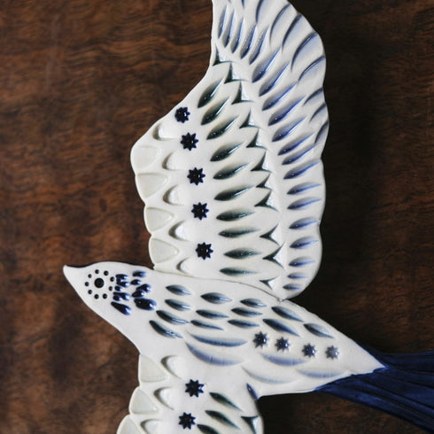 陶器の鳥のアートオブジェ Pottery studio K 日本人作家 羽ばたく鳥77