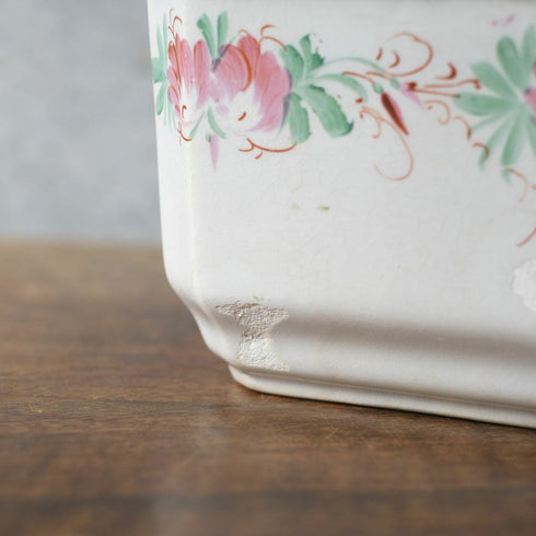 アンティーク シュガーポット 陶器 花模様 Choisy-le-Roi ショワジールロワ 1800年代後半フランス88