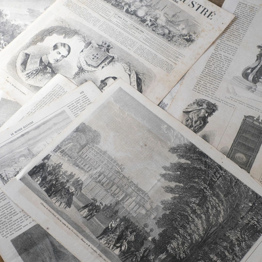 アンティークLe Monde illustr1860年代 リトグラフデザインページ22
