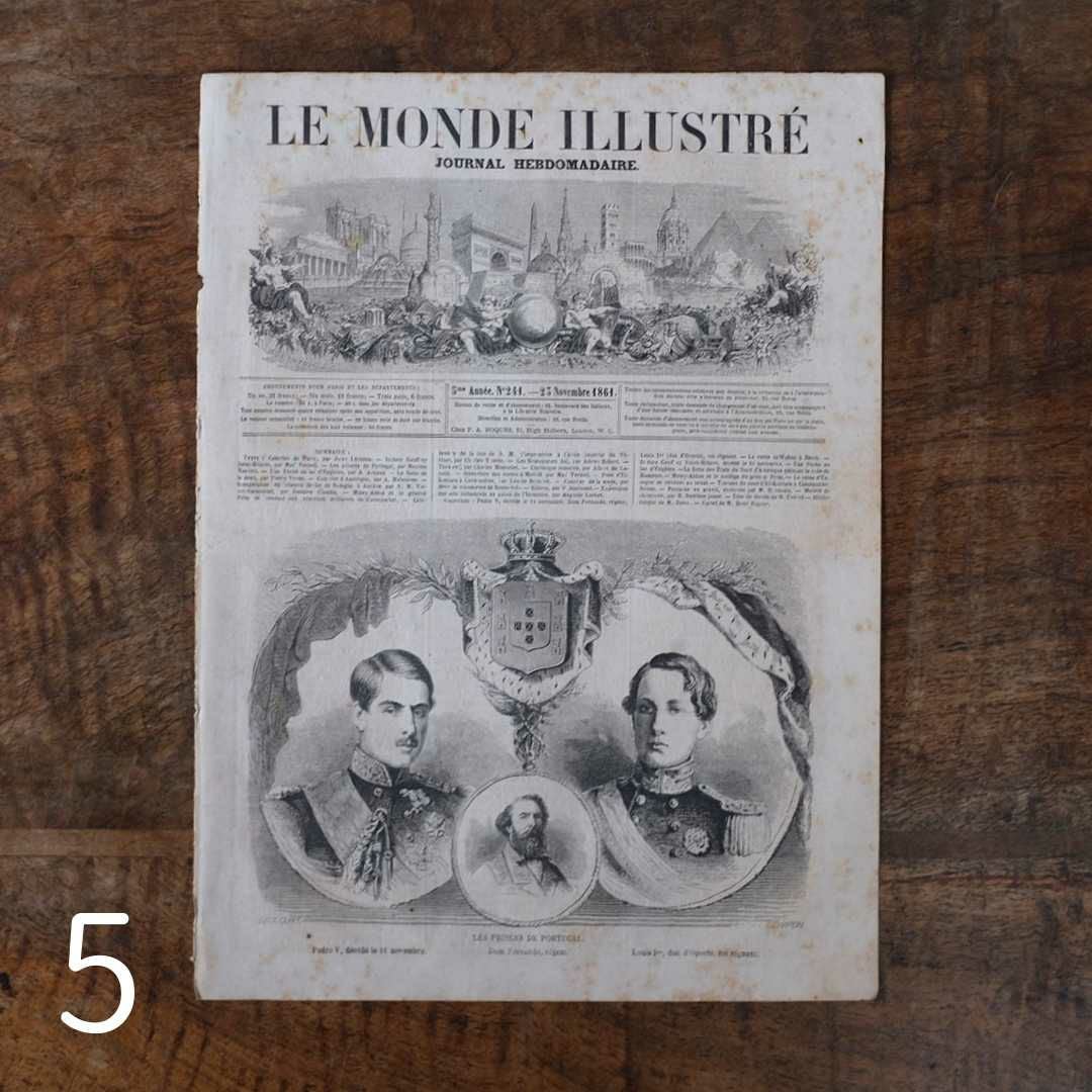 アンティークLe Monde illustr1860年代 リトグラフデザインページ88