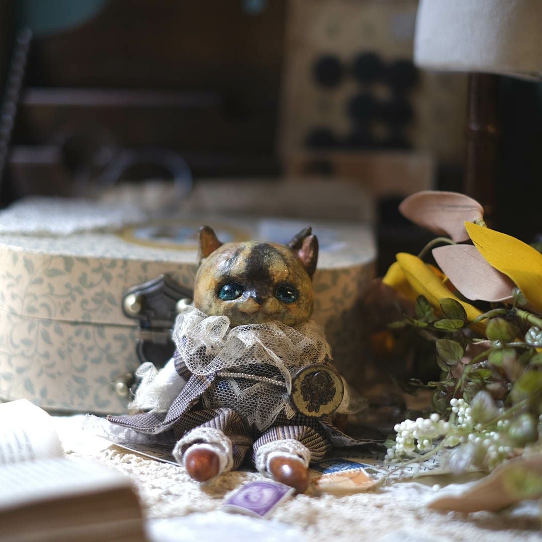 かわいい奏ちよこ サビ猫 人形 ドール 空創作家 おしゃれなインテリア