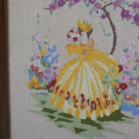 アンティークファイヤースクリーン 手刺繍 暖炉カバー マントルピースカバー イギリス