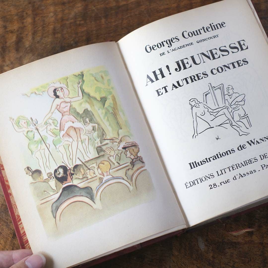 フランス アンティークブック ジョルジュ・クルトリーヌ作品集 革装丁 1930年代55
