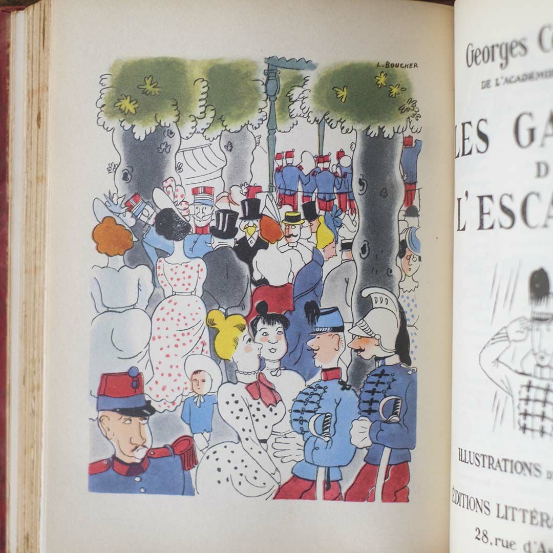 フランス アンティークブック ジョルジュ・クルトリーヌ作品集 革装丁 1930年代66