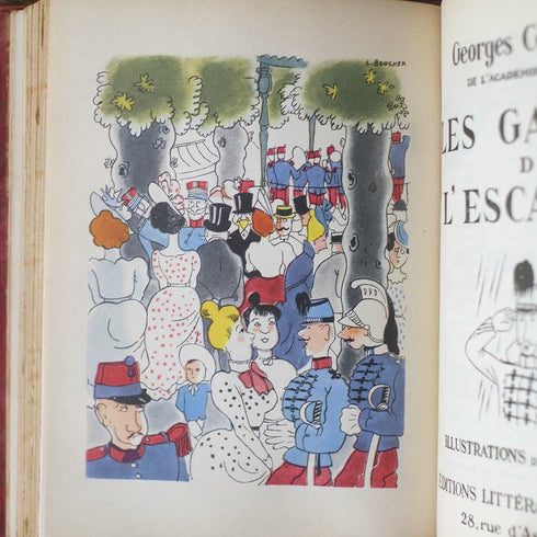 フランス アンティークブック ジョルジュ・クルトリーヌ作品集 革装丁 1930年代66