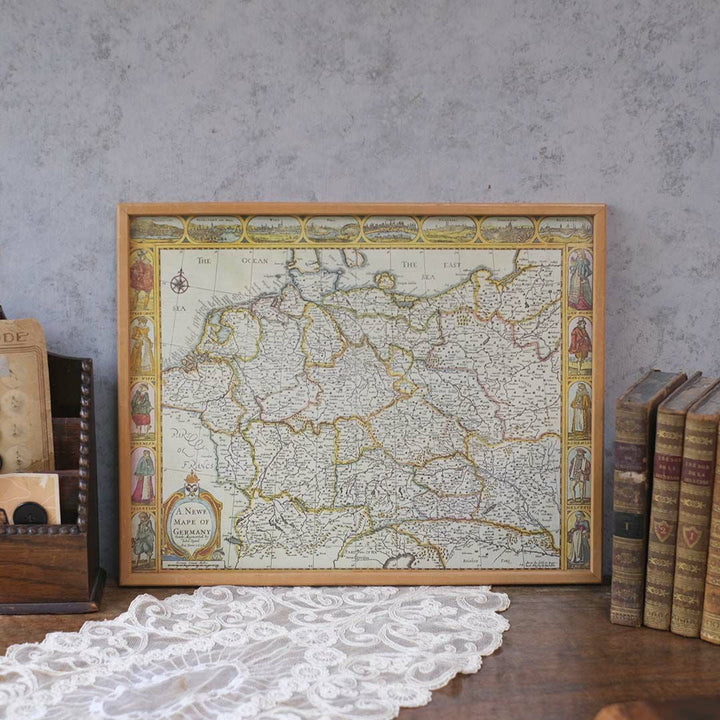 ヴィンテージ マップピクチャー 地図 絵 ドイツ