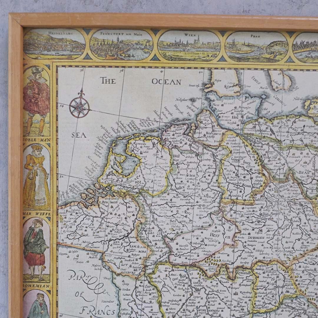ヴィンテージ マップピクチャー 地図 絵 ドイツ