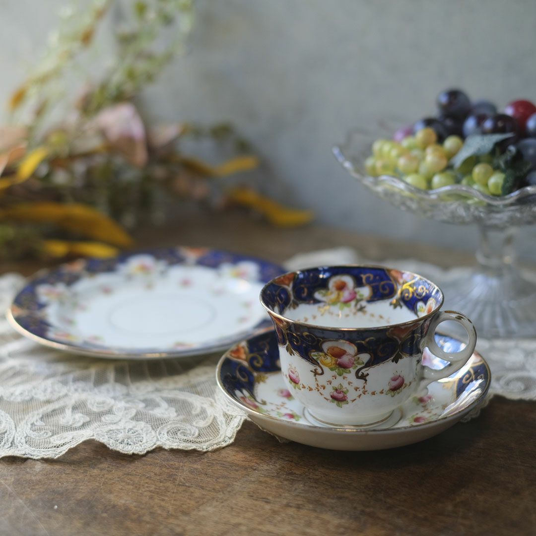 アンティークティーカップトリオ ヴィクトリアンローズ BESWICK&SONS ベスウィック陶器 イギリス11