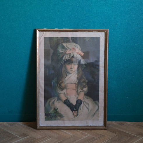 アンティーク プリントピクチャー 肖像画 絵 チェリー・ライプ ジョン・エヴァレット・ミレイ イギリス