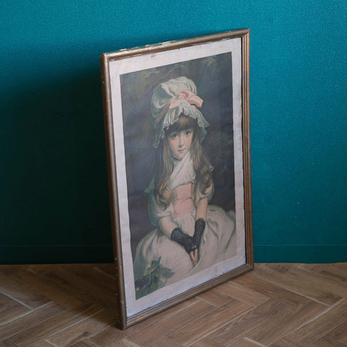 アンティーク プリントピクチャー 肖像画 絵 チェリー・ライプ ジョン・エヴァレット・ミレイ イギリス