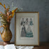 アンティークリトグラフピクチャー ドレスを着た婦人 ファッション画 Le Moniteur des Dames et des Demoiselles 石版画絵 フランス