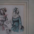 アンティークリトグラフピクチャー ドレスを着た婦人 ファッション画 Le Moniteur des Dames et des Demoiselles 石版画絵 フランス