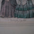 アンティークリトグラフピクチャー ドレスを着た婦人 ファッション画 Le Moniteur des Dames et des Demoiselles 石版画絵 フランス