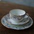 アンティーク Balmoral China リボンと薔薇のティーカップトリオ イギリス