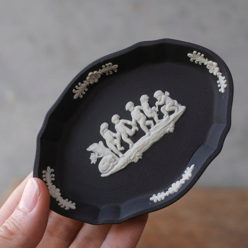 ヴィンテージウェッジウッド WEDGWOOD ジャスパー小さなトレイ 貴重な黒 イギリス22