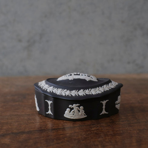 ヴィンテージウェッジウッド WEDGWOOD ジャスパートリンケットボックス 貴重な黒 イギリス11