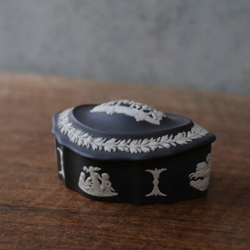 ヴィンテージウェッジウッド WEDGWOOD ジャスパートリンケットボックス 貴重な黒 イギリス22