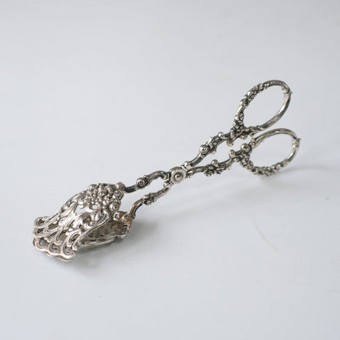 アンティークケーキトング シルバープレート 花唐草装飾 イギリス33