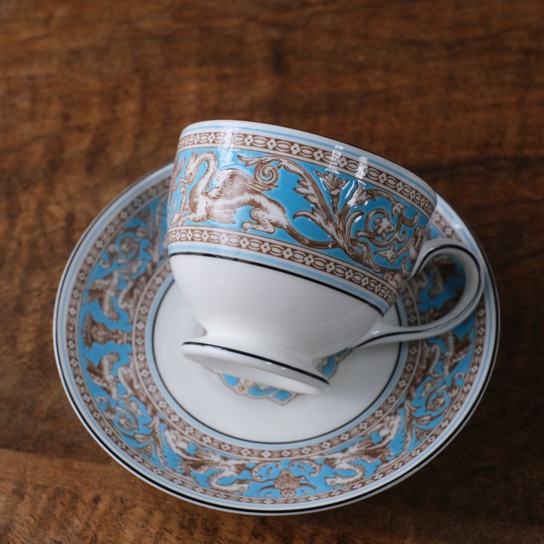 ヴィンテージ カップ&ソーサー WEDGWOOD ウェッジウッド フロレンティーン ターコイズ イギリス44