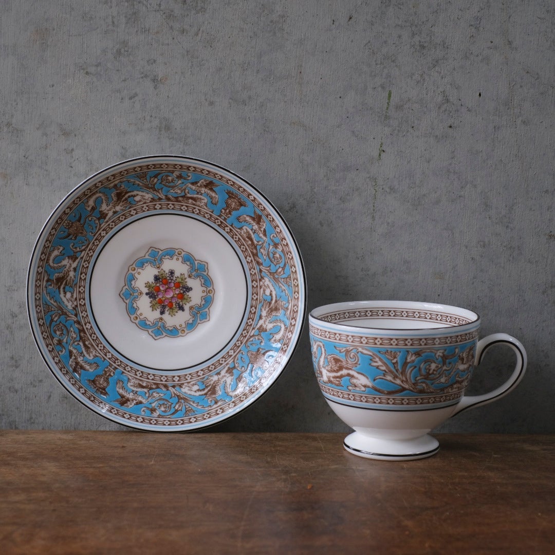 ヴィンテージ カップ&ソーサー WEDGWOOD ウェッジウッド フロレンティーン ターコイズ イギリス55