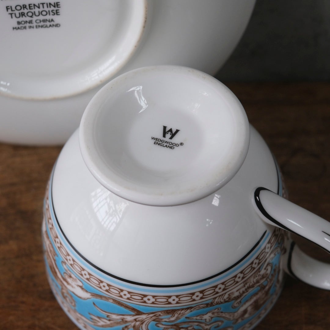 ヴィンテージ カップ&ソーサー WEDGWOOD ウェッジウッド フロレンティーン ターコイズ イギリス77