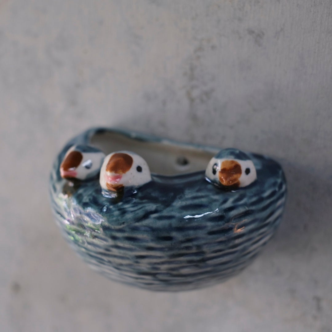 ヴィンテージ オブジェ 燕 ひな鳥の巣 作家物 フランス22