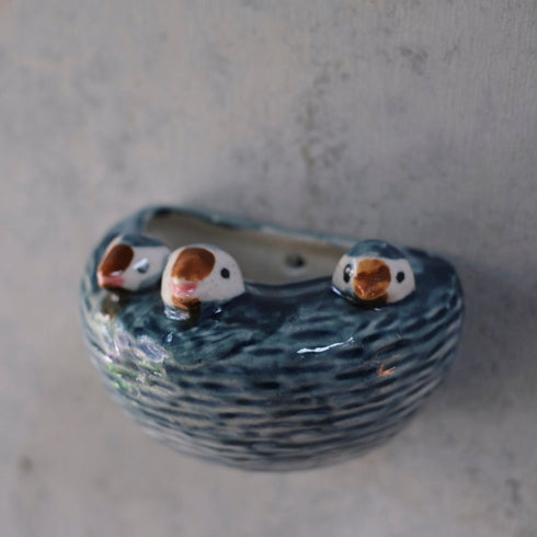 ヴィンテージ オブジェ 燕 ひな鳥の巣 作家物 フランス22
