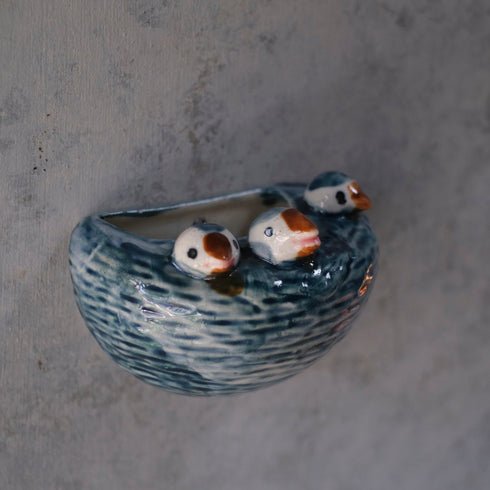 ヴィンテージ オブジェ 燕 ひな鳥の巣 作家物 フランス33