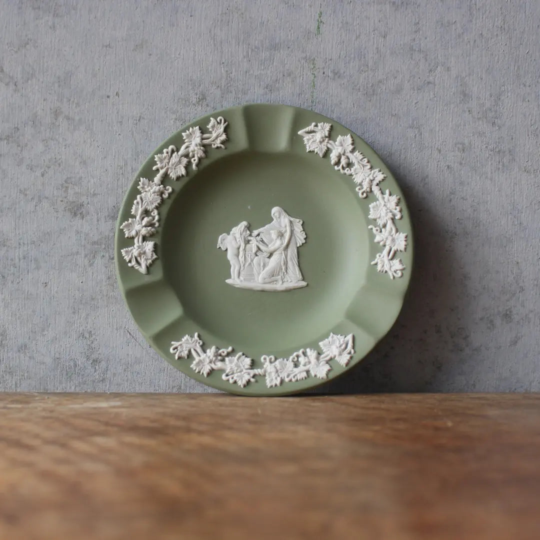 ヴィンテージ WEDGWOOD ジャスパー ミニトレイ セージグリーン