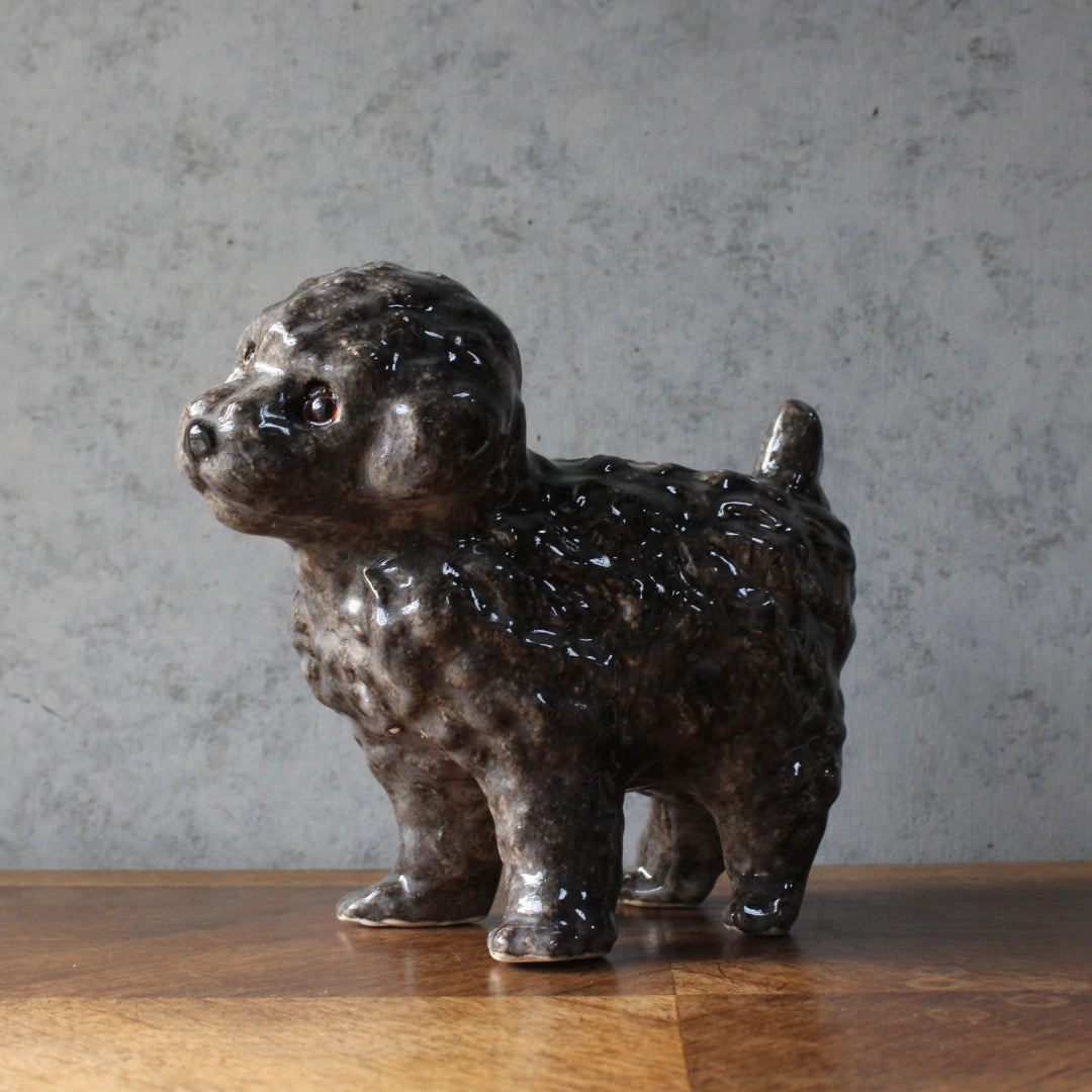 ヴィンテージ フィギュリン 陶器の犬の置物 トイプードル ケンジントン