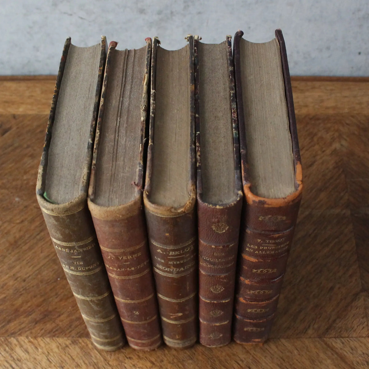 アンティークブック 革装丁の古書 フランス 1860年-1880年