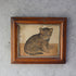 1900年代初期フランスのアンティークプリント、木製フレーム入りの子猫画2