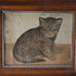 1900年代初期フランスのアンティークプリント、木製フレーム入りの子猫画6
