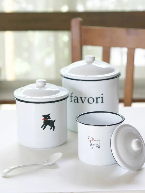 フェイバリット キャニスター3個セット 動物のイラストがかわいい収納ケース
