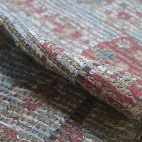 ジュート シェニールマット RED 60x90cm4