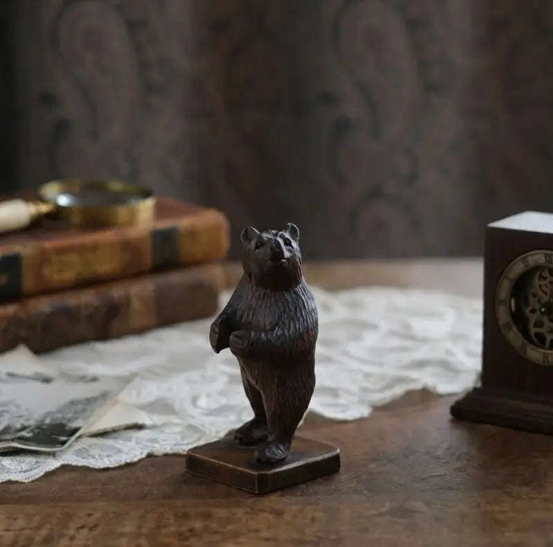 木彫り熊　工芸品　置物　アンティーク　彫刻 アンティーク 木彫り熊 オブジェ Black Forest Bear スイス・ベルン