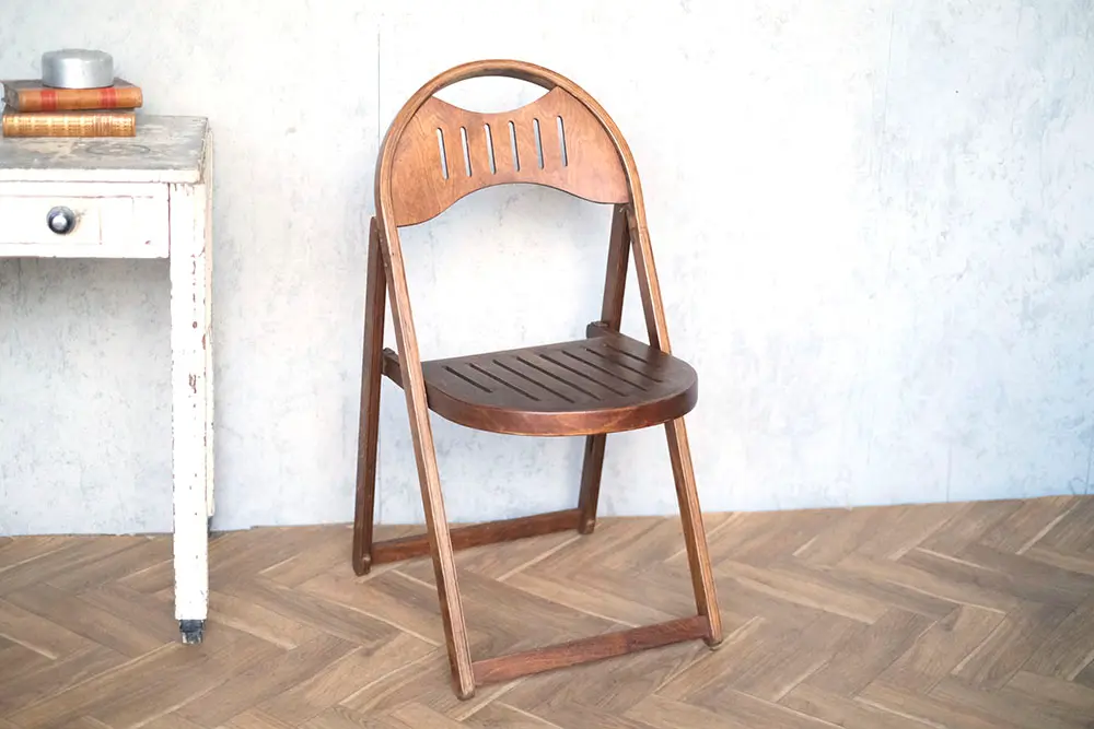 アンティークベントウッドフォールディングチェア イギリス ペイント折りたたみ椅子