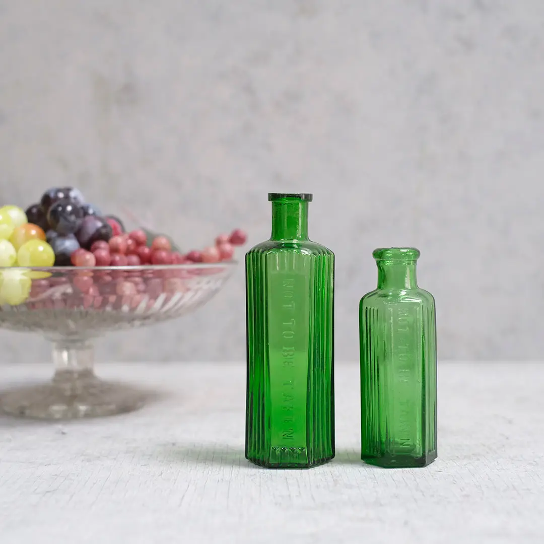 アンティーク薬瓶/ポイズンボトル グリーン エメラルドグリーン