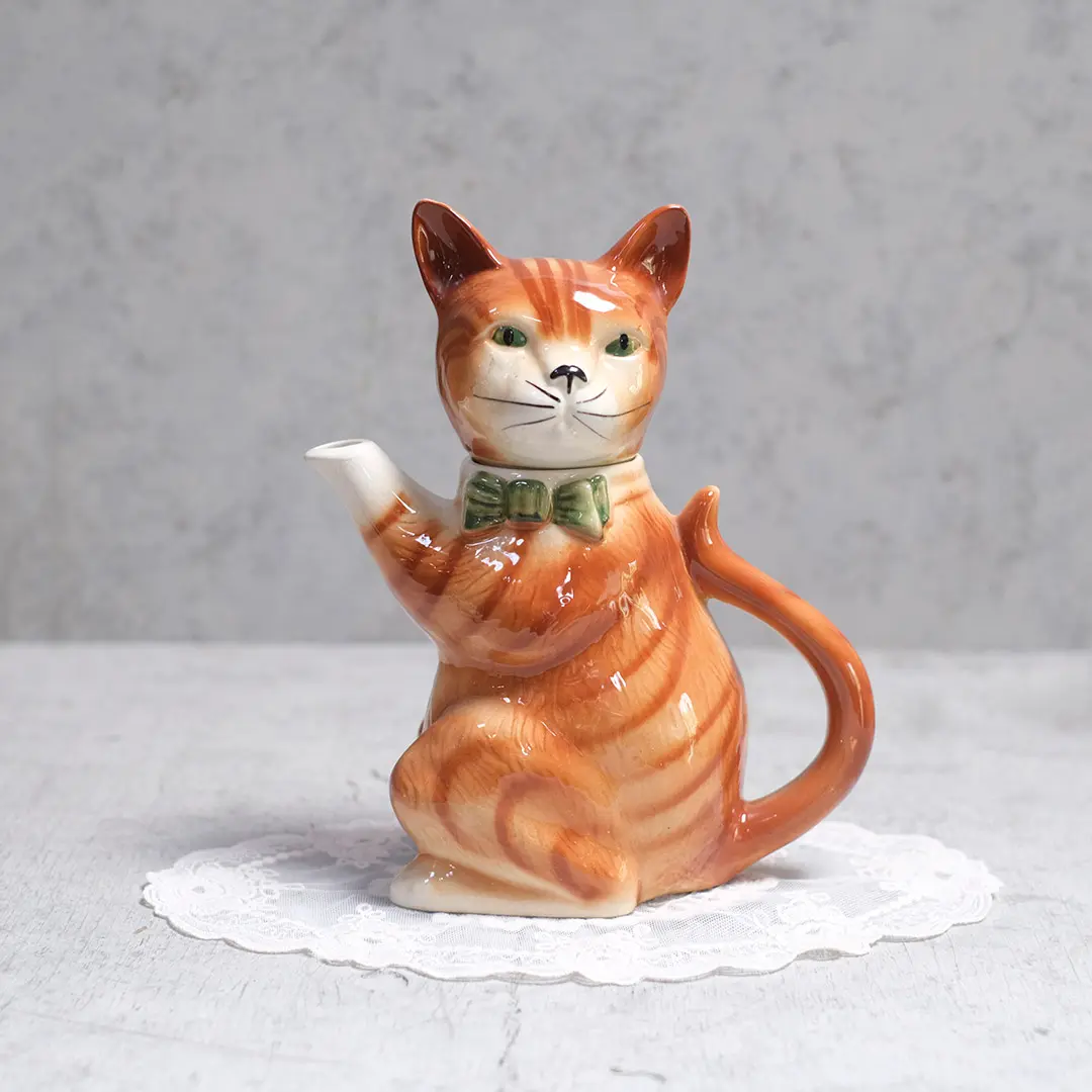 ヴィンテージティーポットTony Wood Studio トニーウッドスタジオ イギリス 茶トラ