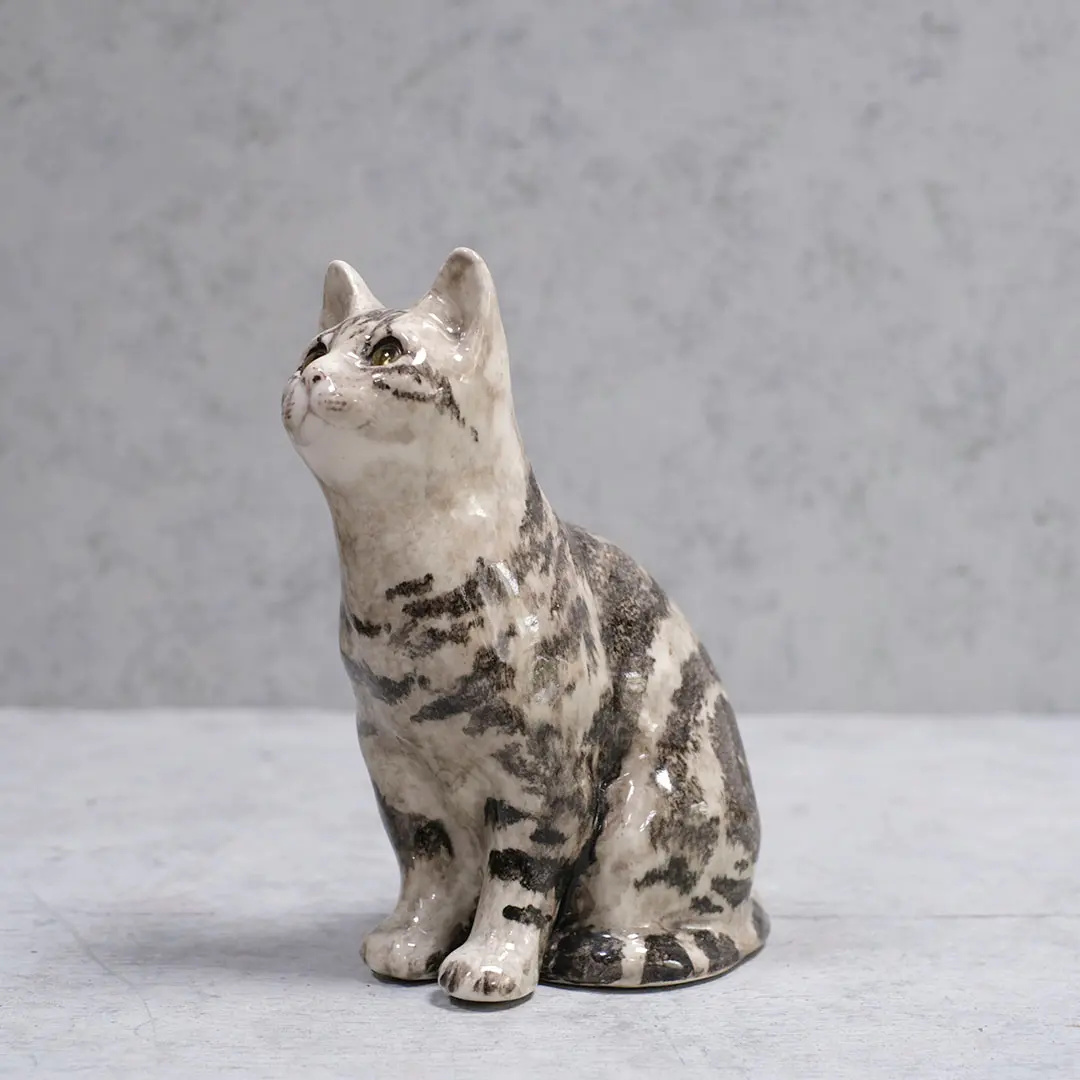 ヴィンテージ WINSTANLEY CAT/ケンジントンキャット サバトラ イギリス 陶芸作家Jenny Winstanley