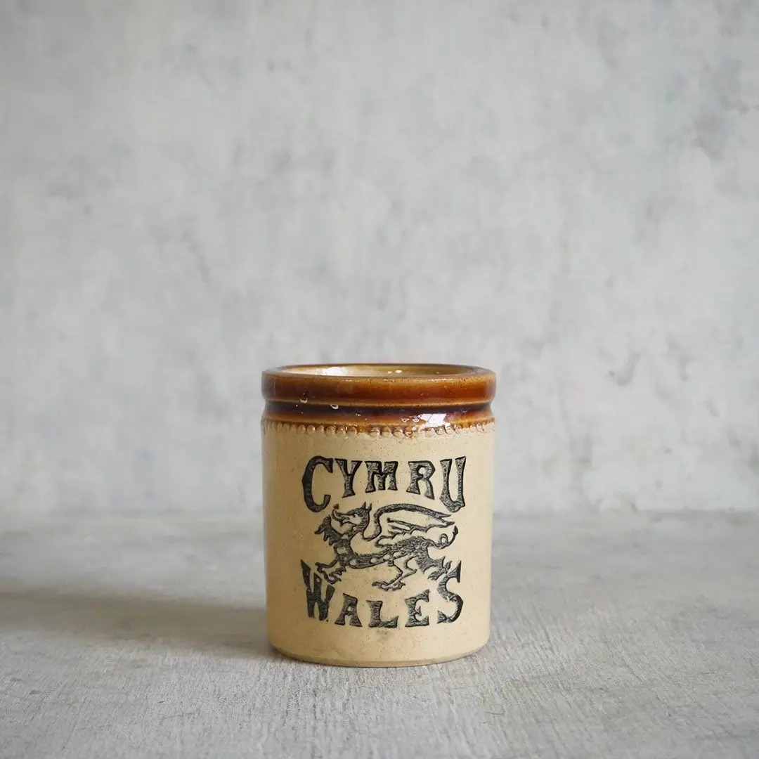 アンティーク雑貨 ヴィンテージスモールキャニスター WALES イギリス ストーンウェアジャー
