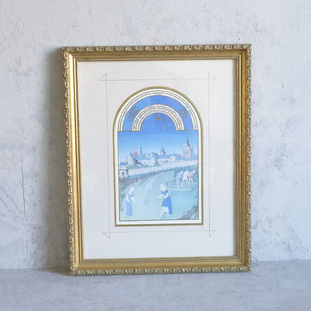 ヴィンテージピクチャー Les Très Riches Heures du duc de Berry イギリス 絵