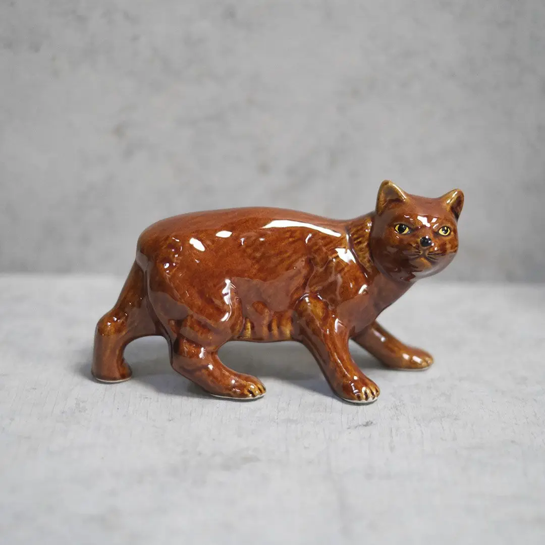 ヴィンテージフィギュリン イギリス 猫 ボブテイル 陶器の置物,アンティーク雑貨