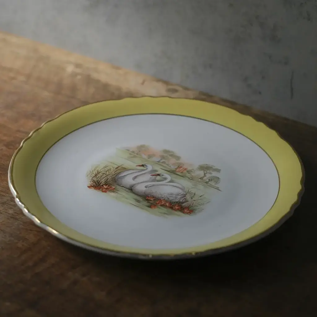 アンティーク皿 白鳥 フランス Moulin des Loups & Hamage ディナープレート アンティーク食器12