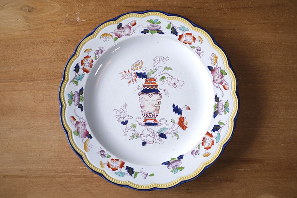 * antique plate ❀ ボタニカル ブラウンプレート (a)