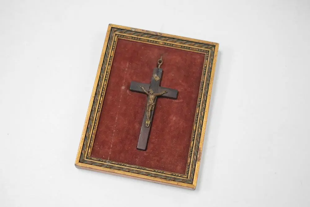 アンティーク 十字架フレーム フランス crucifix(クルーシフィクス)宗教小物1