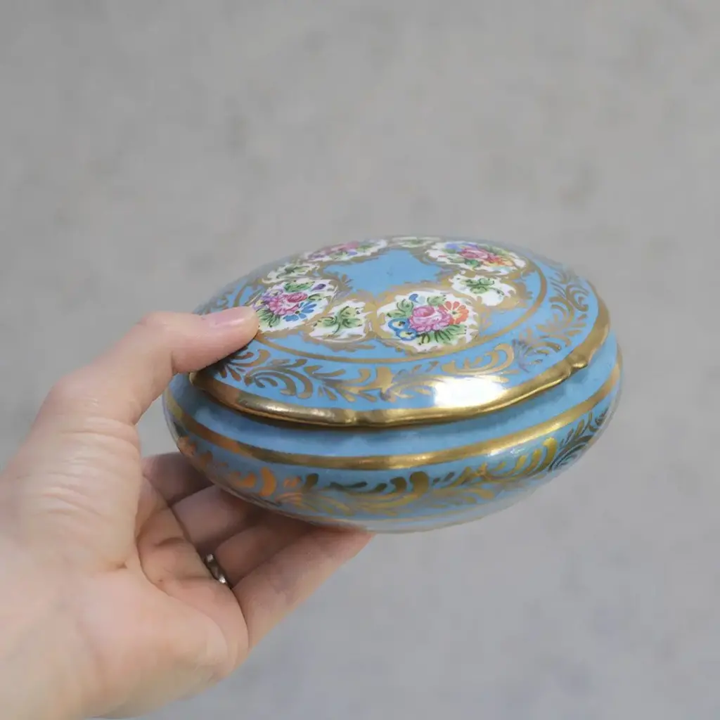 ヴィンテージ トリンケットボックス 陶器 LIMOGE(リモージュ) フランス 小物入れ4
