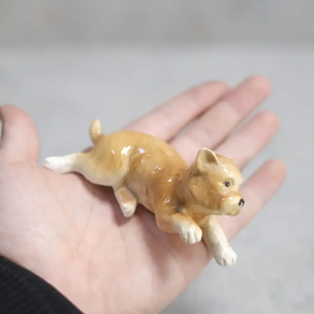 ヴィンテージフィギュリン 犬の陶器オブジェ 置物5