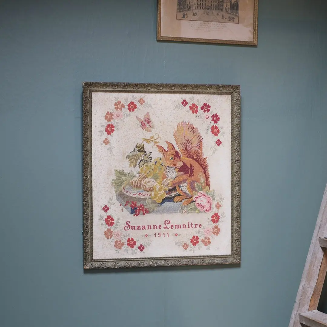 アンティーク サンプラーフレーム 1911年 イギリス 刺繍アート アンティーク雑貨